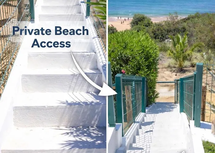 Exclusive Beachfront Villa In Albufeira - Private Beach Access - Heatable Pool & Jacuzzi - Sleeps 10 Villa